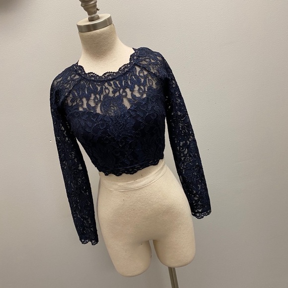 Blue floral lace blouse - Picture 2 of 11
